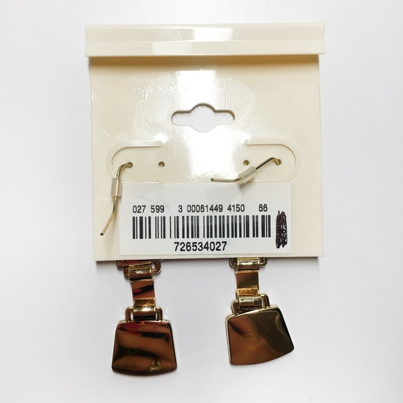 Brooks Brothers earrings in gold tone, red & beige - Picture 5 of 5